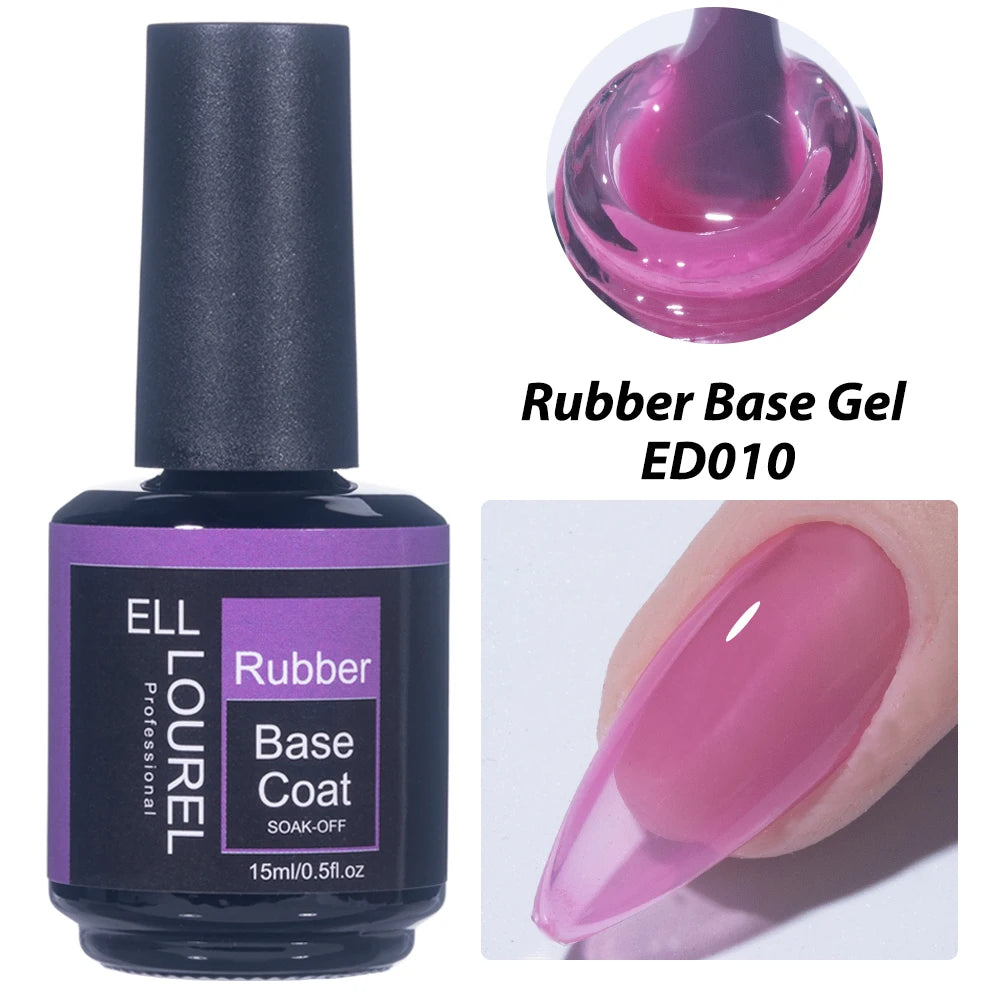 Vernis Semi-Permanent Base Rubber ELL LOUREL - plusieurs couleurs 15ml