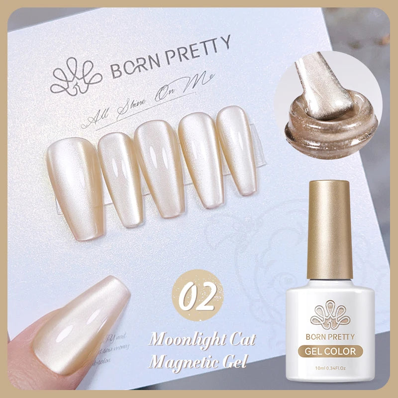 BORN PRETTY 10ml Water Light Cat Magnetic Gel Nail Polish Nail Supplies Vernis Winter Autumn Semi Permanent Christmas Xmas Gel