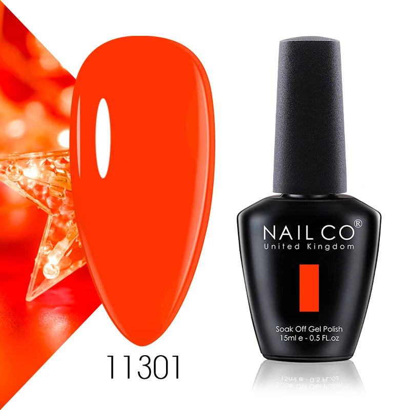 NAILCO 15ml Gel Nail Polish Vernis Semi Permanent Solid Soak Off UV Gel Varnish Nail Art Manicure BaseTop Coat