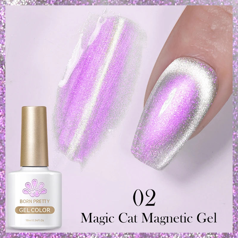 BORN PRETTY 10ml Water Light Cat Magnetic Gel Nail Polish Nail Supplies Vernis Winter Autumn Semi Permanent Christmas Xmas Gel